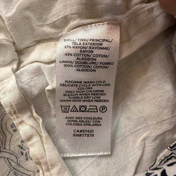 Ann Taylor XS Short Sleeve Shirt Mock Neck Black White Lined Timeless - Picture 6 of 9